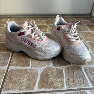 Guess Pink and White Casual Sneakers